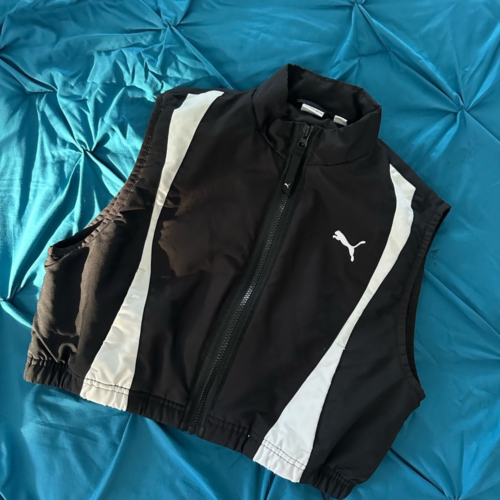 Puma Black Vest with White Stripes